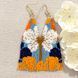 White Beaded Flower Earrings, Boho Floral Jewelry
