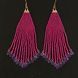 Pink Purple Fringe Earrings, Long Beaded Tassel Jewelry