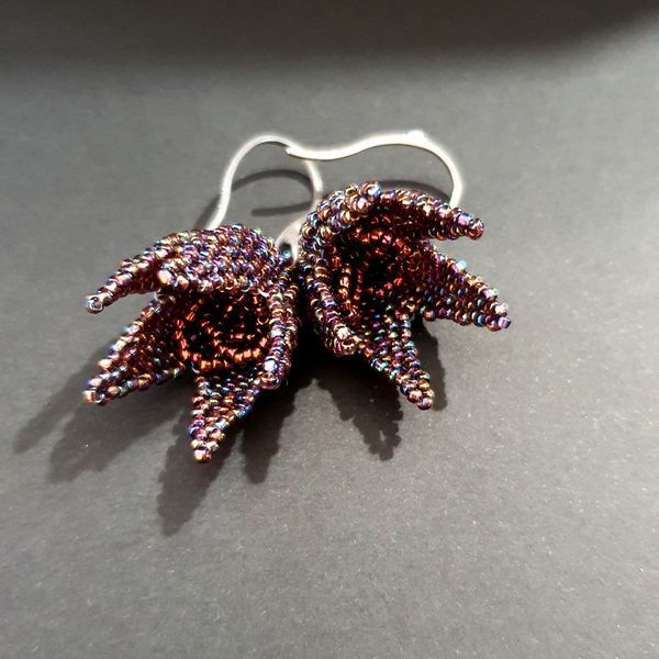 Multicolor Bell Flower Earrings, Stainless Steel Hook Earrings, Handmade Floral Jewelry