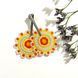 Seed Bead Flower Stud Earrings, White Yellow Floral Beaded, Orange Crystal Bicone Dangle Jewelry