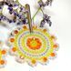 Seed Bead Flower Stud Earrings, White Yellow Floral Beaded, Orange Crystal Bicone Dangle Jewelry