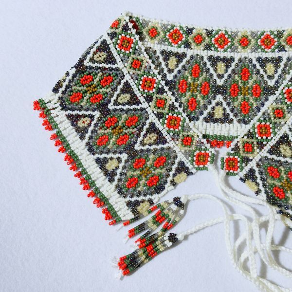 Colorful Ukrainian Statement Necklace, Handmade Ethnic Beaded Collar