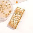 Beige and Gold Miyuki Delica Beaded Ring