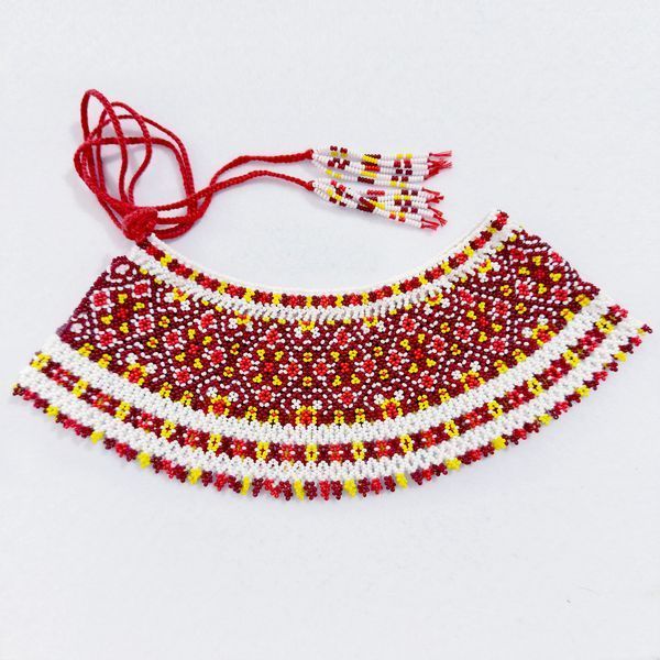 Handmade Beaded Necklace, Ukrainian Art Ethno Silyanka Jewelry