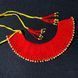 Ukrainian Sylyanka Red Necklace, Handmade Gerdan Choker with Yellow Agate