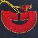 Ukrainian Sylyanka Red Necklace, Handmade Gerdan Choker with Yellow Agate