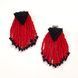 Red and Black Stud Dangle Earrings, Statement Vintage Quirky Small Earrings