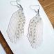 White Fringe Seed Bead Earrings, Stainless Steel Hooks, Casual Occasion Jewelry