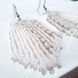 White Fringe Seed Bead Earrings, Stainless Steel Hooks, Casual Occasion Jewelry