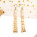 Beige Gold Beaded Earrings