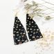 Black Earrings with Colorful Sparkle, Miyuki Seed Bead Long Dangle Jewelry