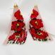 Red Poppy Beaded Fringe Earrings, Beige Floral Miyuki Dangle