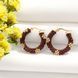 Gold Daisy Flower Hoop Earrings | Handmade Seed Bead Hoops | Artisan Beaded Jewelry