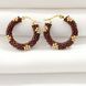 Gold Daisy Flower Hoop Earrings | Handmade Seed Bead Hoops | Artisan Beaded Jewelry