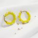 Daisy Bead Hoop Sun Earrings: White & Yellow Floral Jewelry